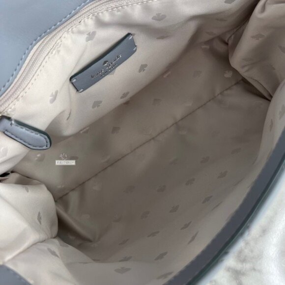 Kate Spade Natalia Quilted Leather Medium Flap Crossbody In Brushed Steel - Picture 10 of 12